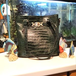 Patricia Nash Green Croco Convertible Crossbody/Shoulder bag